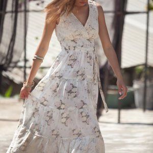 Cream Maxi Dress, Hippie Urban Evening & Day Summer Dress, Boho Unique Long Carr